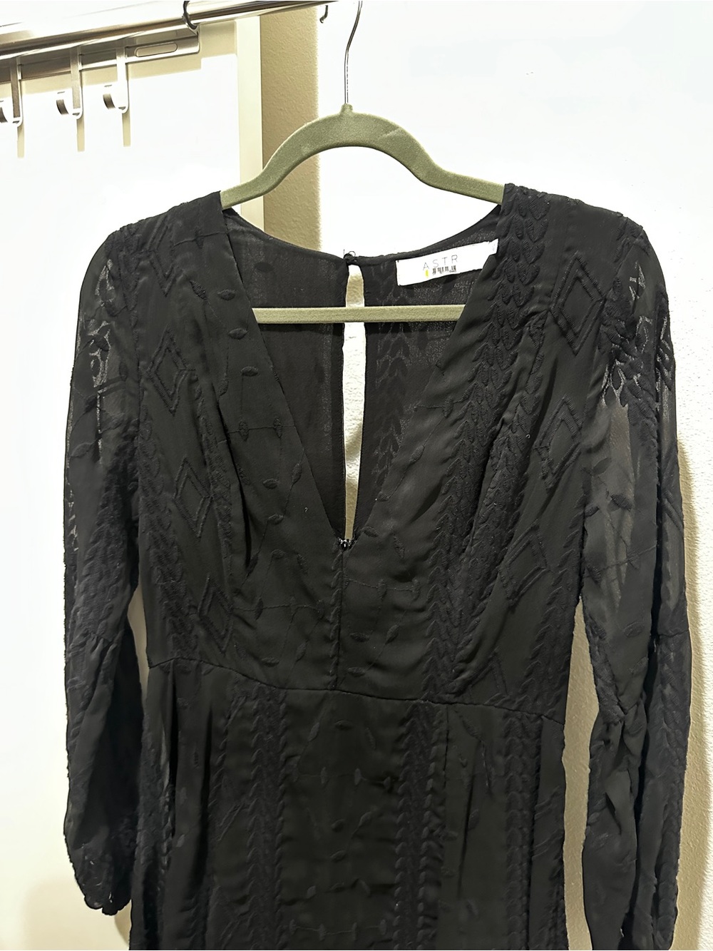 ASTR The Label Black Textured Long Sleeve Mini Dress 🖤